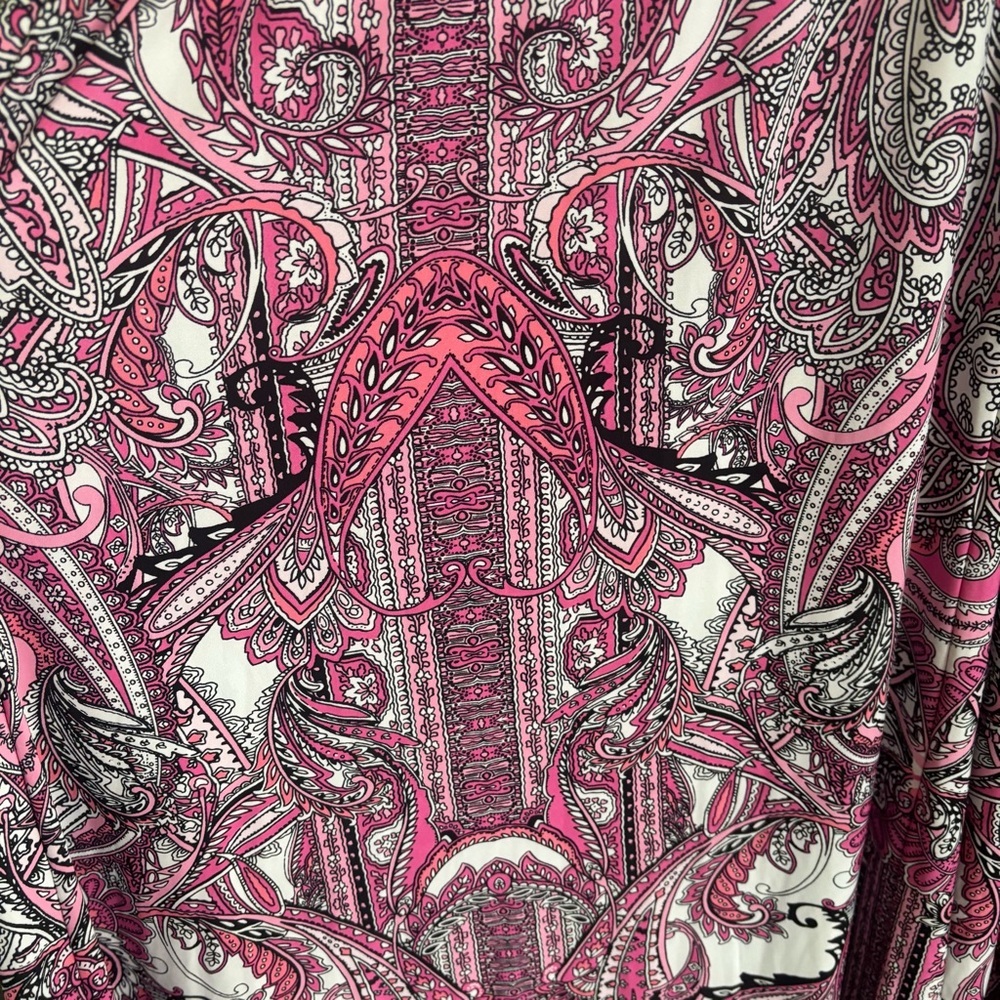 NWT INC Int. Concepts Sleeveless Pink/White Paisley Print Maxi Dress, Size 2X - Picture 11 of 14